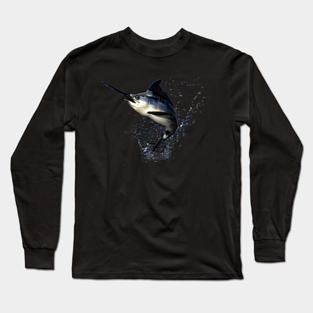 blue marlin Long Sleeve T-Shirt by rotra